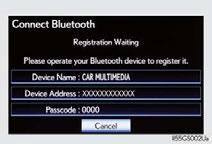 To use a Bluetooth phone, it is necessary to first register it in the system. Press the MENU button on the Remote Touch. Please refer to page 48 for the Remote Touch operation.