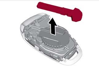 Removing Emergency Key Do not push the door lock/unlock button and pull the handle at the same time.