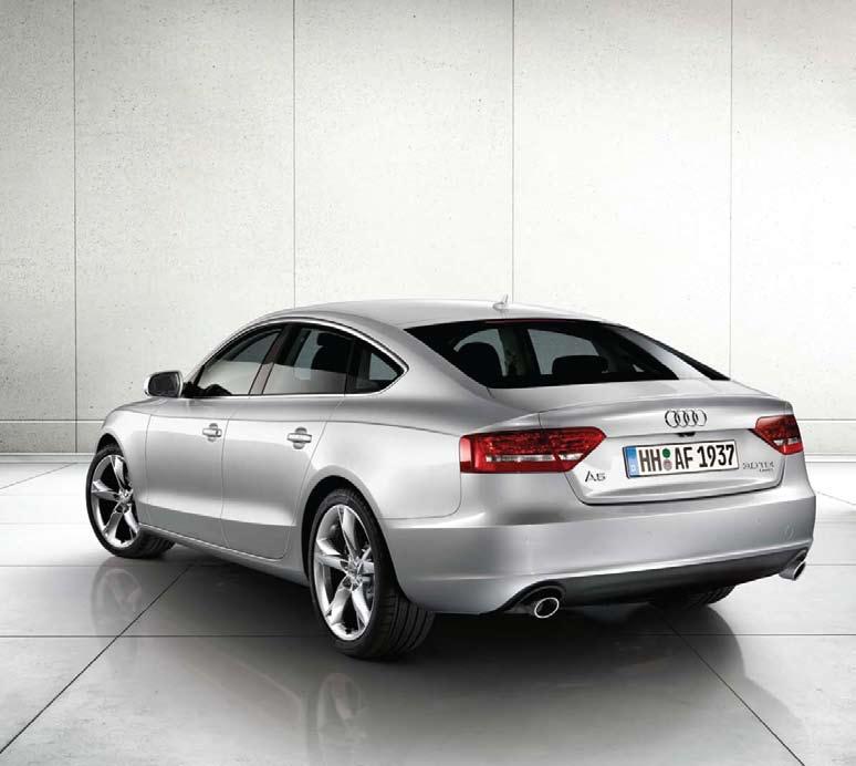 The Audi A5 Sportback Power and elegance The smooth soft lines of the Audi A5 Sportback echo luggage area. The Audi A5 Sportback is powered by its iconic coupé lineage.