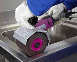 240) Eco Fleece Wheel For the shadow-free completion of industrial grinding finishes (matt and satin), pre-polishing, removing oxide layers and for smoothing "preground" sheets ø 05mm x 00mm (Grit: