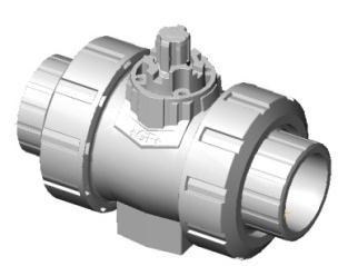 When the cover is fitted, the following image can be seen (Example ball valve): Image of position indicator in