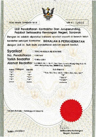 Certificate CIDB