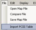 At the end of the download, a message confirms that the operation was successful. 6.6.5 Importing a PCIII Table From the File menu, select Import PCIII Table.
