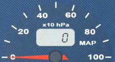The analog gauge displays the following indicators.