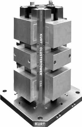 HDL CARVLOCK TOWER (4 inch) Models: CTHDLM443, CTHDLM444, CTHDLM445 CTHDLM444AL (shown with optional machinable aluminum jaws) This manually operated, eight station HDL Cluster Tower system features