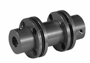 Rexnord Thomas Miniature s Style CB & CBC This coupling design has both hubs extended to accept two oversized shafts. Shaft gap is larger than that of the Style CA or CC couplings.