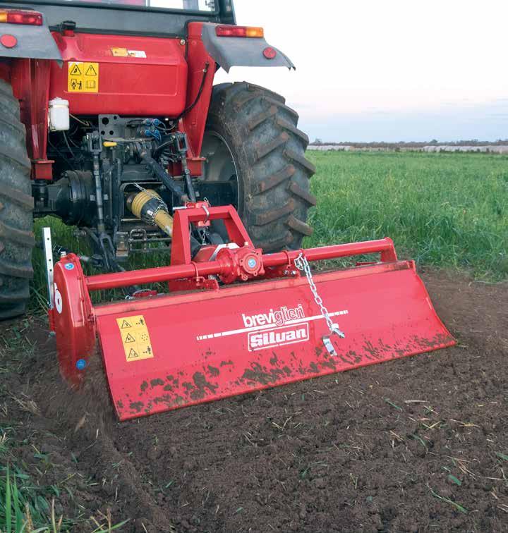 Brevi B55F Rotary Hoes Heavy Duty 60 HP 2 Year Warranty Pictured: B55F-165 Rigid box construction rotary hoes suitable for medium sized farms and market gardens, preparation of ground and working in