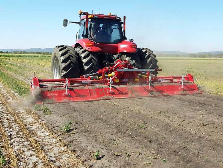 Brevi Maxi Doble Folding Rotary Hoes Heavy Duty 400 HP 2 Year Warranty Pictured: DOBLE-630 The Maxi Doble rotary hoe is well suited to rugged conditions such as sugar cane, cotton, broadacre and