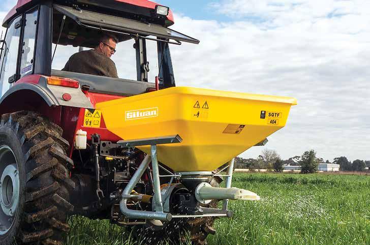 SQTF Oscillating Spreader Orchards Pasture Spread 5-14m Hopper 400 to 1000L Pictured: RON-SQTF400 APPLICATION: CONSTRUCTION: The oscillating spreader is designed for precise application of fertiliser