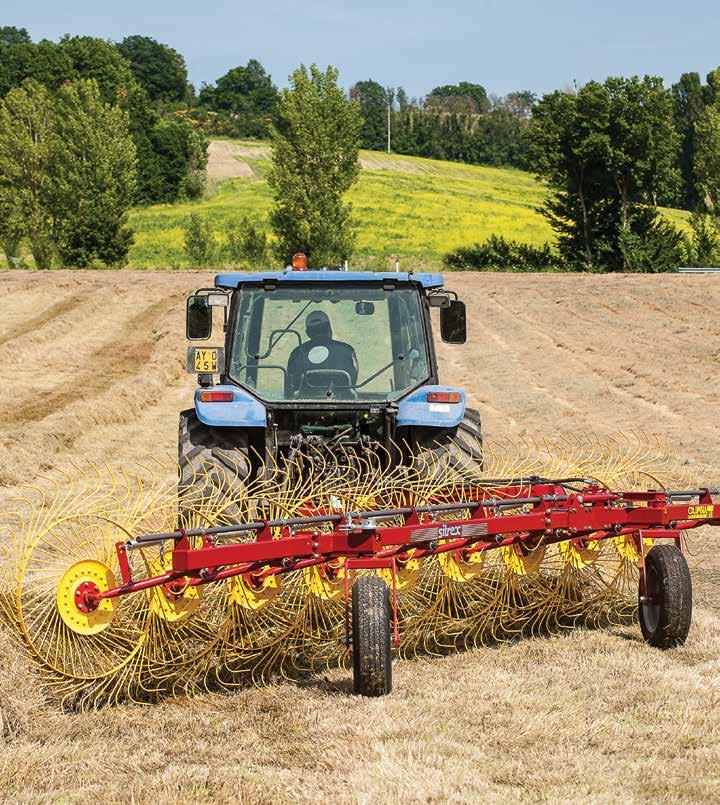 TR Inline Trailed Hayrake Pictured: HR-TR9 APPLICATION: CONSTRUCTION: Suitable for raking, turning and spreading hay crops and grain crop stubble.