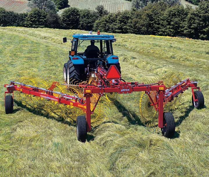 Hydraulic Trailed Explorer V Hayrake Pictured: HR-MX/10 APPLICATION: CONSTRUCTION: DRIVE LINE: Suitable for raking, turning and spreading hay crops, silage and grain crop stubble.