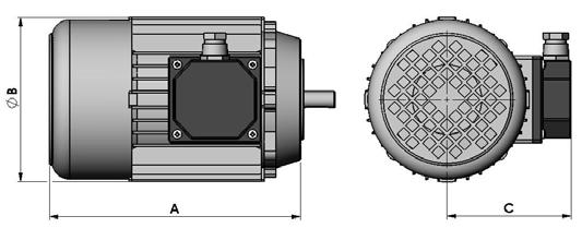 A.C. motor form specification Our standard A.C. motors are in B14 form.