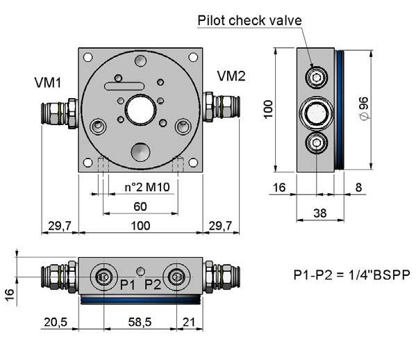4 Central manifold MR Relief valve VM15 Pressure range (bar) W 5 50 Y 30 120 Z 80 250 05 37 Please specify VM1