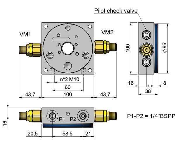 Relief valve VM25 Pressure range (bar) W 5 50 Y 10 100 Z 40 200 15 VM25 relief valve guarantees higher