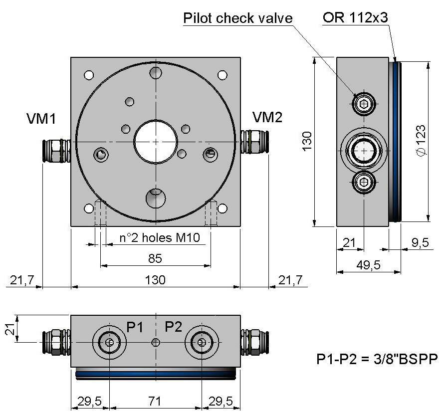 4 Central manifold KR Relief valve VM15 Pressure range (bar) W 5 50 Y 30 120 Z 80 250 12 38 Please specify VM1