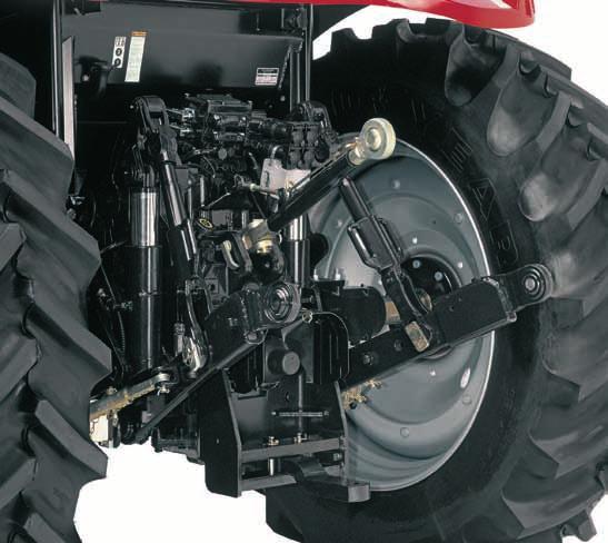 Automatic End-of-Row Function available on all Maxxum Pro models provides one-button control of the 3-point hitch, transmission gear selection, engine speed and hydraulic remote valves during