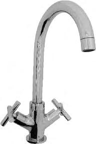 3/4 turn spindles micro & macro tapware Micro Twin Handle Sink Mixer -Swivel outlet -Height 319mm -Reach