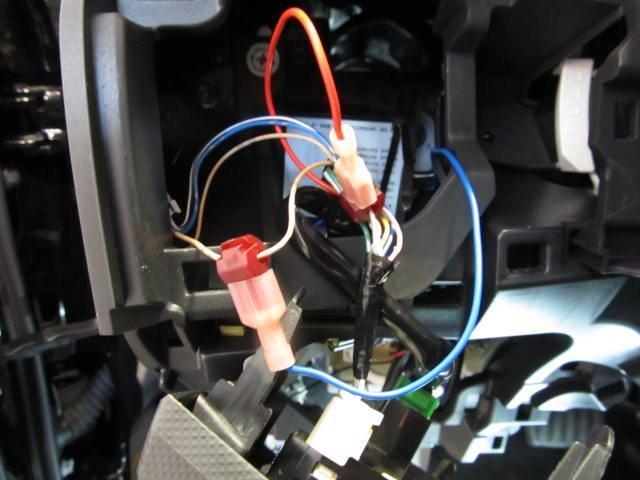 T-tap the red wire from DRL harness to connector C25 pin 8, gray wire.