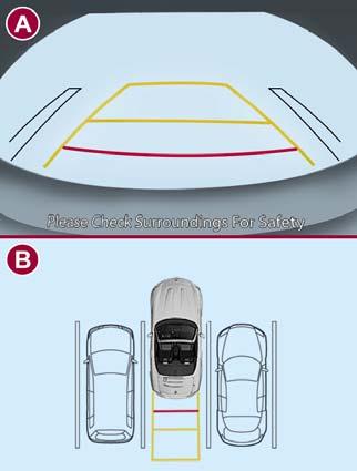 STARTING AND OPERATING 5. Once the guide lines are parallel, straighten the steering wheel and reverse slowly into the parking space.