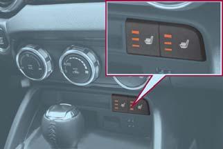 GETTING TO KNOW YOUR VEHICLE The temperature of the seat warmer cannot be adjusted beyond High, Mid and Low. Once a heat setting is selected, heat will be felt within two to five minutes.
