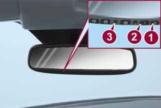 Automatic Dimming Mirror If Equipped The automatic dimming mirror automatically reduces glare of headlights from vehicles at the rear when the ignition is switched ON.