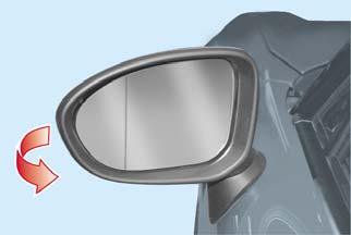 GETTING TO KNOW YOUR VEHICLE Folding Mirrors Manually fold the outside mirror rearward until it is flush with the vehicle.