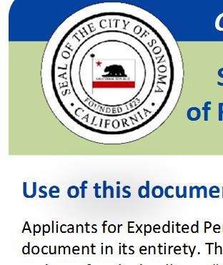 CITY OF SONOMA - TOOLKIT DOCUMENT #5 Structural Criteria for Expedited Permitting of Residential Rooftop Solar Energy Installations Use of this document Applicants for Expedited Permitting of
