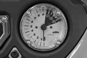 OPERATION INSTRUMENTS» 5 Tachometer The tachometer shows the engine speed in revolutions per minute. Do not run the engine beyond the black mark at 9500 rpm.