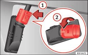 To do this, insert the upper rear light unit guide into the attachment ring. Tighten the white attachment screw using the screwdriver from the vehicle tool kit.