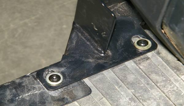 . INSTALL TOP MOUNTS AND SIDE FRAMES (FRONT CAB p/n V446) p. 3 of 3. Move the cargo screen to the rear of the vehicle and latch the rubber latches at the top.