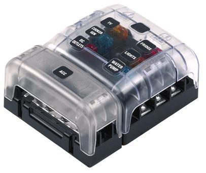 continuous fuse holder Includes patented Contour Lock system, see-thru clip-on cover and label set Available with screw terminals or quick connect terminals Max.