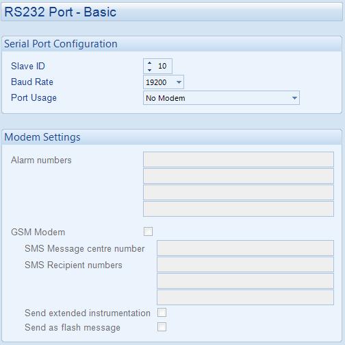 Select for GSM modem type Sends extended instrumentation with the Alarm code (Oil pressure / Coolant temp / HRS run Sends Alarm messages as flash instant messages. 4.11