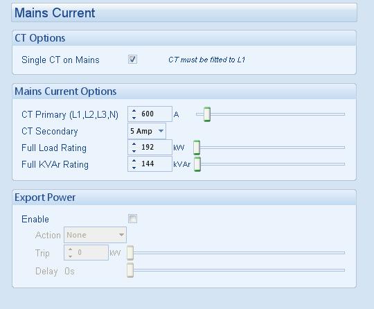 4.7.3.1 MAINS CURRENT = Only available on DSE8660/DSE8620 Modules Edit Configuration - Mains Click when only using one CT for measuring mains current.