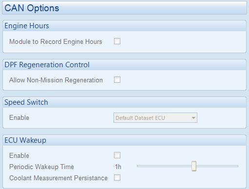Edit Configuration - Engine 4.10.2 CAN OPTIONS When enabled, DSE module counts Engine Run Hours. When disabled, Engine ECU provides Run Hours.