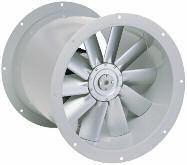 AID AXIAL IN-LINE FANS FEAURES & BENEFIS Spark resistant, cast aluminum airfoil axial impeller Factory set adjustable pitch blades Superior performance and sound characteristics baked polyester