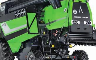The air filters are accessible without tools from the platforms on either side of the cab.