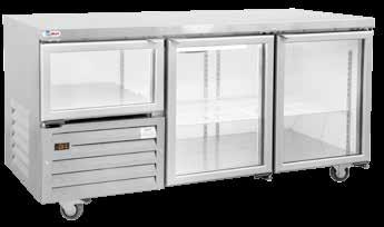 underbar fridges - plain top stainless steel door range QUB6S/C QUB4S/C