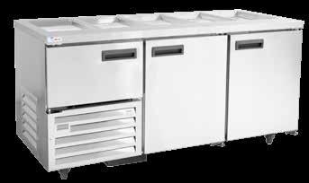 underbar fridges pizza top underbar optional extras ITEM Part cut-outs in Prep surface of u/ bar (Drawing required) (Std Pizza top underbar price plus one off cost) Flush mounted pizza row level with
