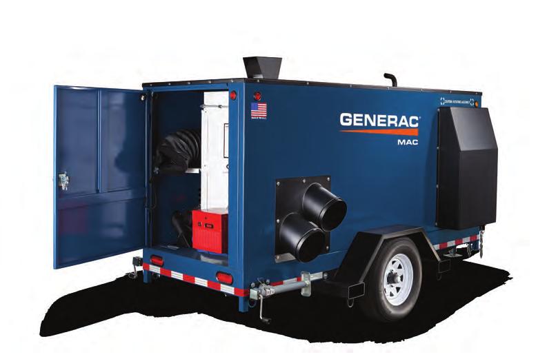 Mobile Heaters Flameless Air, Indirect Air and Hydronic Surface Available in a wide range of BTU outputs, Generac MAC mobile heaters offer a safe and efficient way