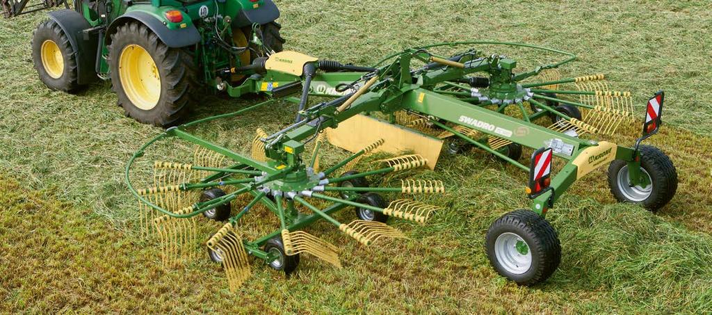 NEW Swadro TC and TC Plus Trailed twin-rotor side-delivery rakes The versatile rakes Our TC and TC Plus centre-delivery models produce exceptionally even swaths while working at high rates and