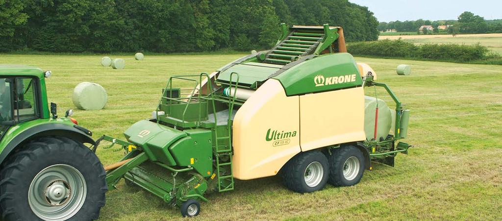 Ultima : Non-stop, top-notch Ultima is the world s fi rst baler wrapper that is able to continue collecting crop while the fi n- ished bale is being transferred to the wrapping unit.