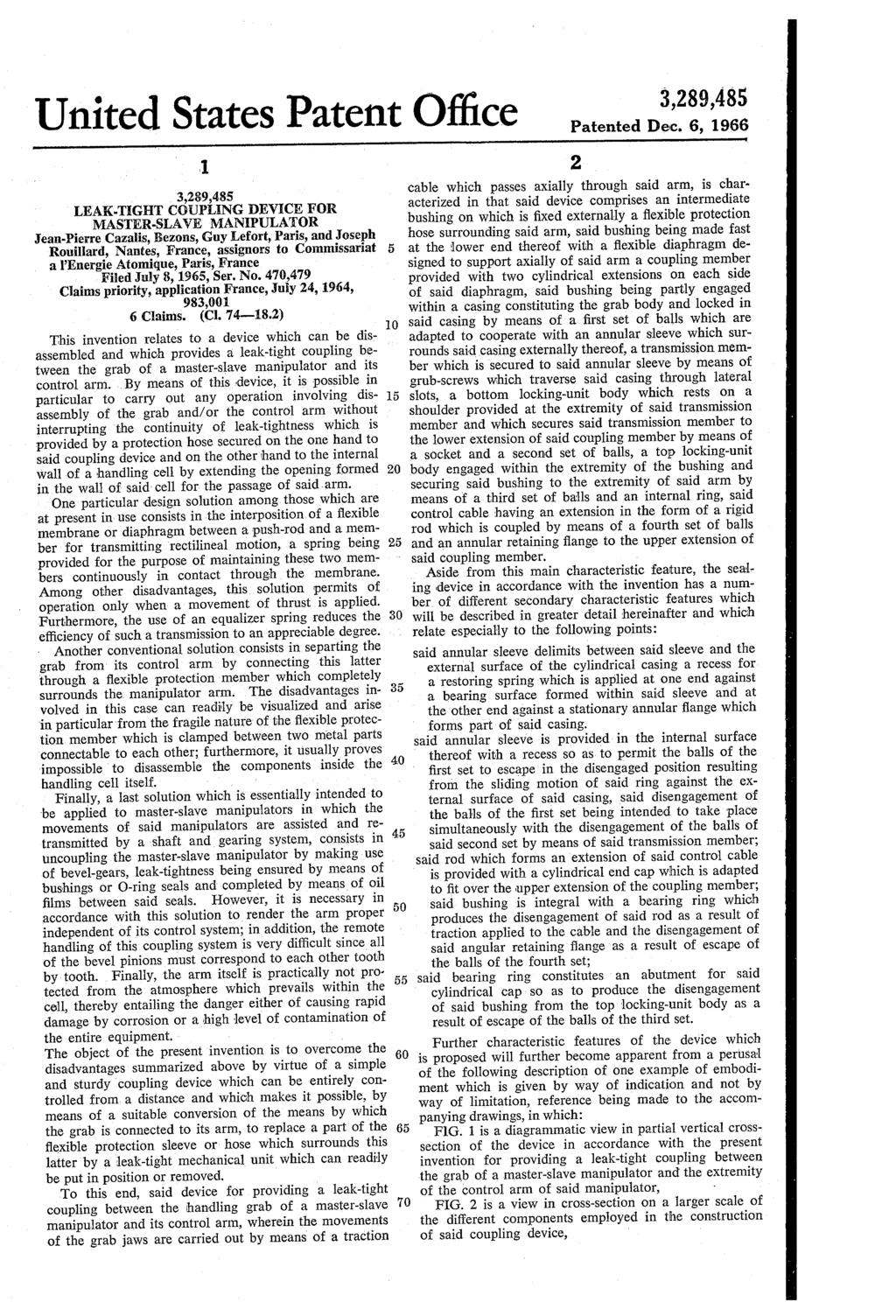 United States Patent Office Patented Dec. 6, 1966 1.