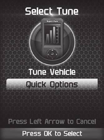QUICK OPTIONS For specific Dodge vehicles, the option to modify various features using Quick Options is available.