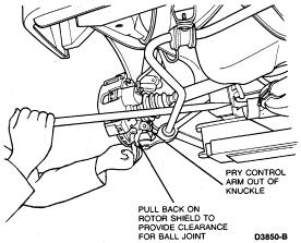 Page 2 of 7 CAUTION: Do not use a hammer on knuckle to remove ball joints.