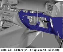 (2) olt Lower panel (1) olt (2) olt Lower panel (1) olt 4. Install bolts in the order of (1) and (2) while pressing the shaded area shown in the figure for the passenger-side lower panel. 5.