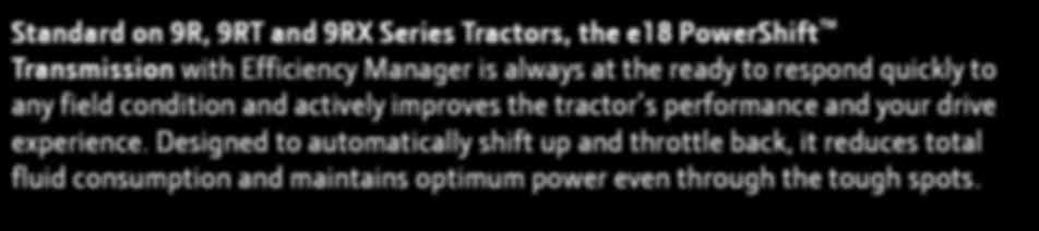 9 Family Tractors Transmissions & Hydraulics Industry-leading hydraulic capacity up to 435 L/min Larger implements require greater
