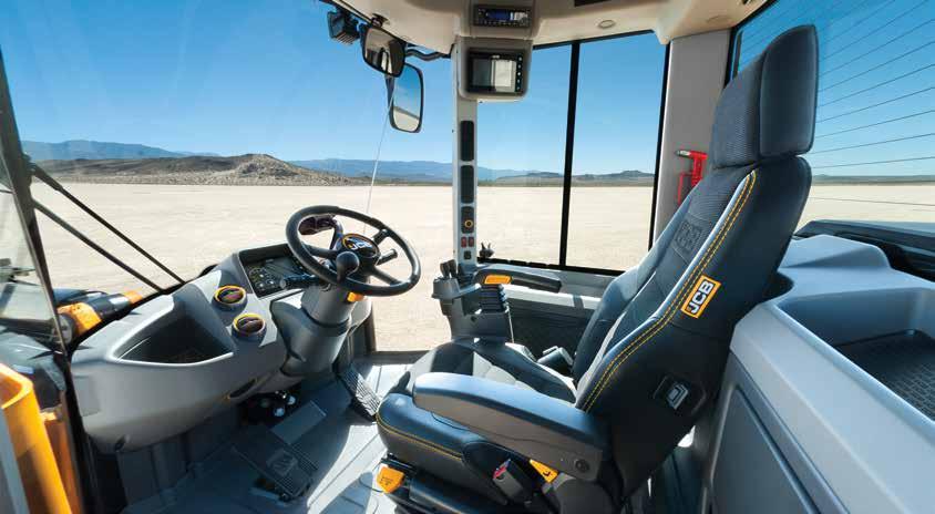 457 WHEEL LOADER JCB CommandPlus cab with two LCD screens give easy access to operating menus.
