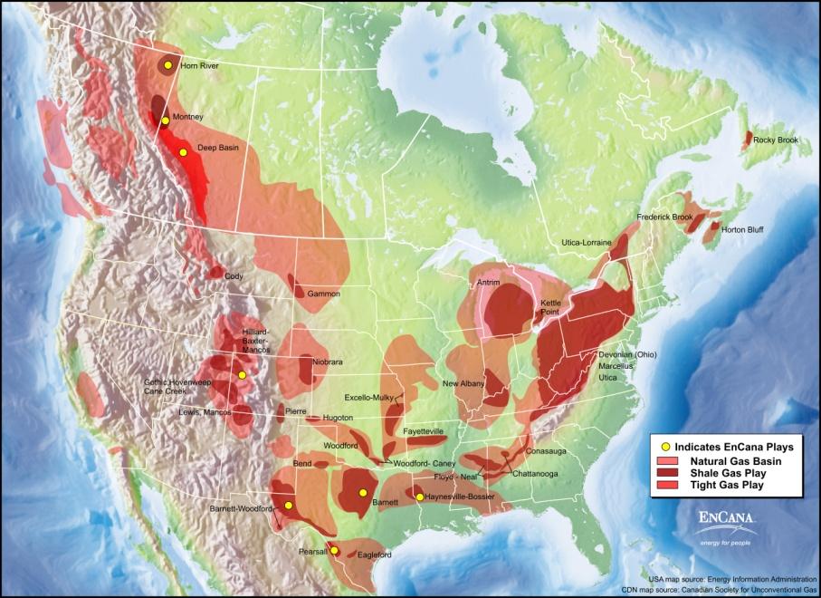 North American Natural Gas Landscape Increased Reserve and Resource Base Location of Sh