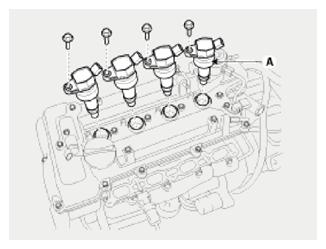 Installation Fig. 6: Identifying Ignition Coil With Mounting Bolts 1. Install in the reverse order of removal. Inspection Ignition coil installation bolts: 9.8 ~ 11.8 N.m (1.0 ~ 1.2 kgf.