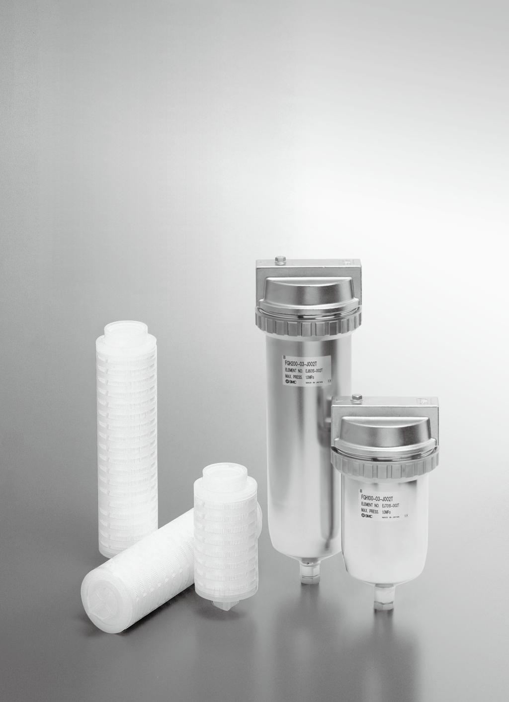 High Precision Filter for Liquids Series Filtration efficiency: 99% or more HEPO2element Filtration accuracy: 2, 4, 6 or